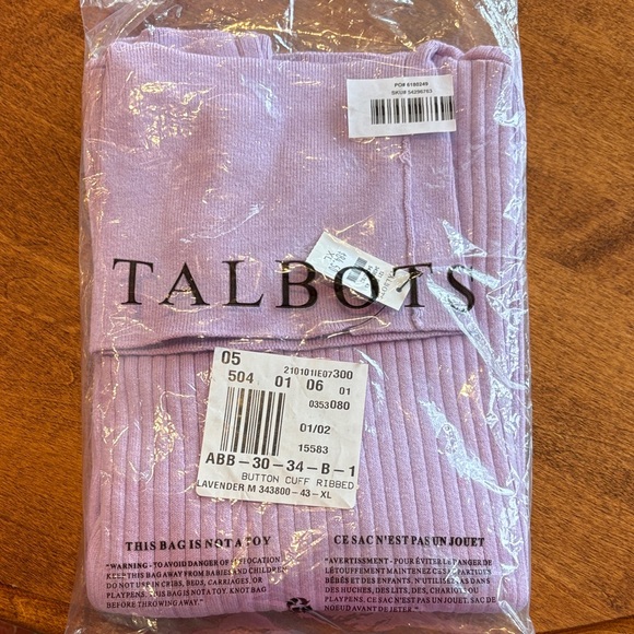 Talbots Sweaters - Talbots Lilac Ribbed Sweater with Button Cuffs